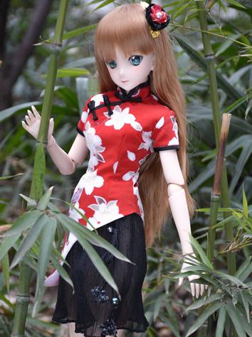 BJD Clothes Girl Red Dress for MSD/SD/DD/65CM Ball-jointed Doll