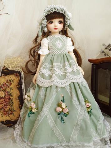 BJD Clothes Girl Vanilla Buffy Green Dress Suit For SD/MSD/YOSD Ball-jointed Doll
