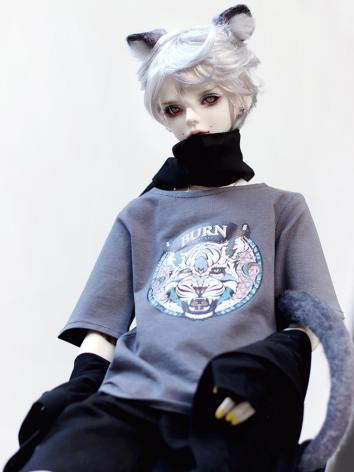 BJD Clothes Gray T-shirt Tiger for MSD/SD/70CM Ball-jointed Doll