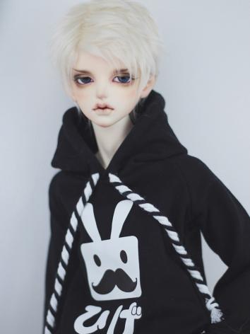 BJD Clothes Black-white Rope Rabbit Hooded T-shirt for SD/70CM Ball-jointed Doll