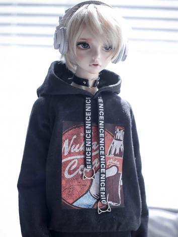 BJD Clothes Black Cola Hooded T-shirt for SD/70CM Ball-jointed Doll