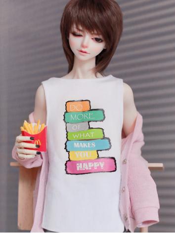 BJD Clothes Sleeveless T-shirt  Black and White  for SD/70CM Ball-jointed Doll