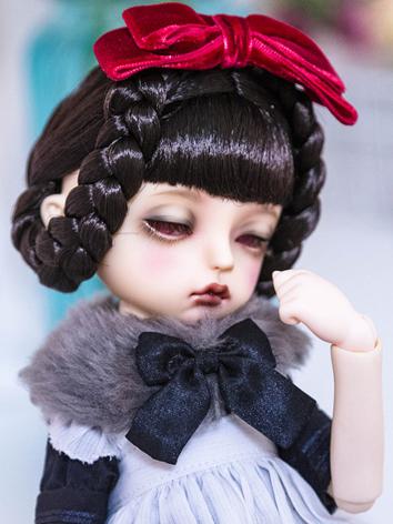 BJD Wig Girl White/Chocolate Styled Hair Wig for SD/MSD/YOSD Size Ball-jointed Doll