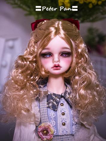 BJD Wig Girl White/Gold Curly Hair Wig for SD/YOSD Size Ball-jointed Doll