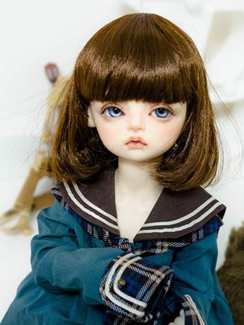 BJD Wig Girl White/Chocolate Hair Wig for SD/MSD/YOSD Size Ball-jointed Doll
