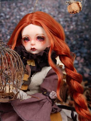BJD Wig Girl Orange Long Hair Wig for MSD Size Ball-jointed Doll