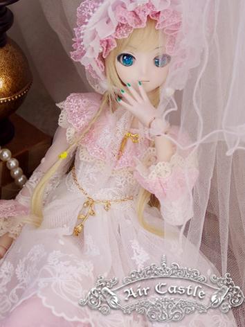BJD Clothes SD/DD Size Girl Pink Lace Dress Set Ball-jointed Doll