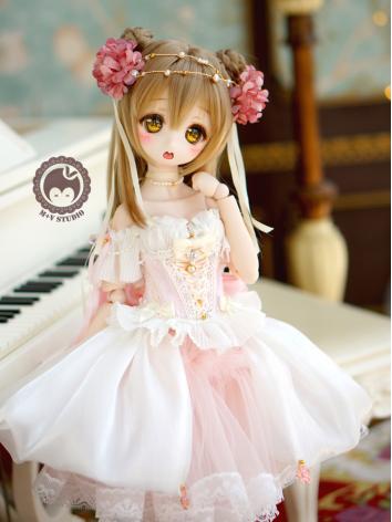 1/4 MSD Clothes Hydrangea Fower Fairy Dress Girl Blue/Pink for MSD/MDD Size Ball-jointed Doll