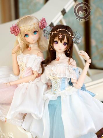 1/3 Clothes Hydrangea Fower Fairy Dress Girl Blue/Pink for SD/DD Size Ball-jointed Doll