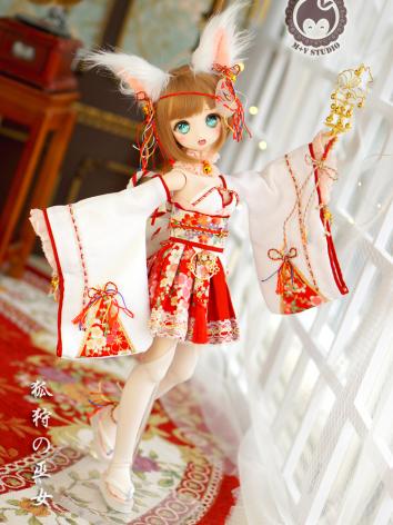 1/4 MSD Clothes Witch Suits Nine-tailed Kimono Girl for MSD/MDD Size Ball-jointed Doll