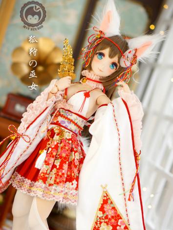 1/3 SD Clothes Witch Suits Nine-tailed Kimono Girl for SD/DD Size Ball-jointed Doll