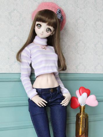 1/3 1/4 Girl Purple Highneck Short Sweater for SD/DD/MSD Size Ball-jointed Doll