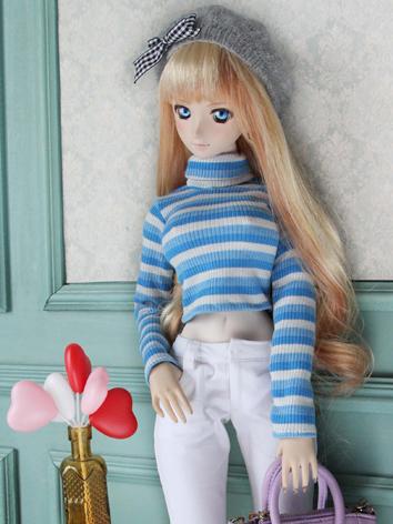 1/3 1/4 Girl Blue Highneck Short Sweater for SD/DD/MSD Size Ball-jointed Doll