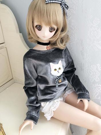 1/3 1/4 Girl Clothes Gray T-shirt for SD/DD/MSD Size Ball-jointed Doll