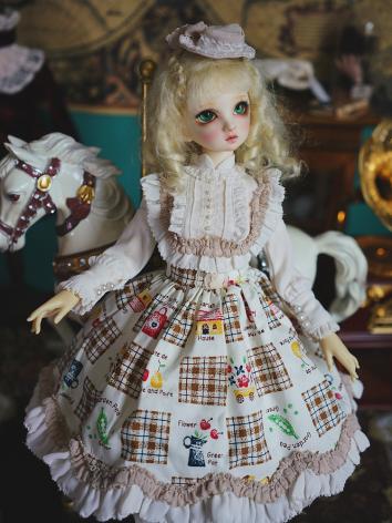 BJD Clothes Girl Lolita Printed Dress for MSD/SD Ball-jointed Doll