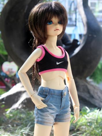 BJD Clothes Blue/Black Jeans Shorts Trousers for MSD/SD/70cm Ball-jointed Doll
