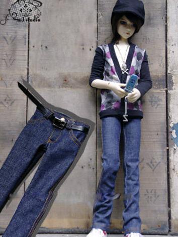 BJD Clothes Navy Blue Stretch Jeans for YOSD/MSD/SD/70CM size Ball-jointed Doll