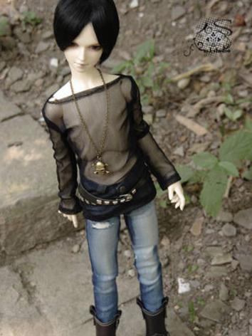 BJD Clothes Boy Flat Collar Translucent Mesh for 70cm/SD/MSD size Ball-jointed Doll