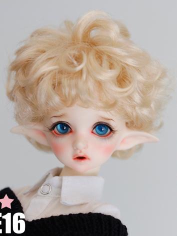 BJD Wig Boy Brown/Gold Short Curly Hair E16 for MSD Size Ball-jointed Doll