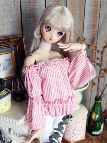 1/3 1/4 Girl Pink Stripe T-shirt Top for SD/DD/MSD Size Ball-jointed Doll