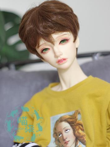 BJD Wig Boy/Girl Brown/Gold/Orange Short Curly Hair for SD/MSD/YSD Size Ball-jointed Doll
