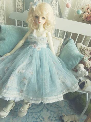 BJD Clothes Girl Skyblue Sundress Set for SD/MSD/YOSD Ball-jointed Doll