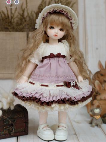BJD Clothes Girl Violet Dress for YOSD Ball-jointed Doll