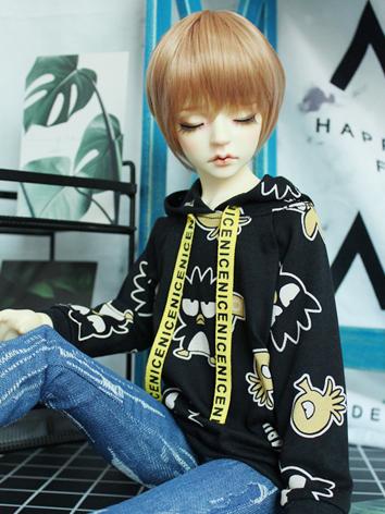 BJD Clothes Boy/Girl White/Black Printed T-shirt Top for 70cm/SD/MSD Ball-jointed Doll