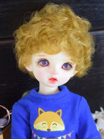 short curly yellow wig