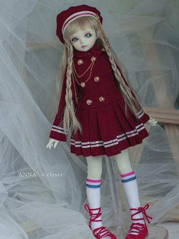 BJD Clothes Girl Set Red School Set for MSD Ball-jointed Doll