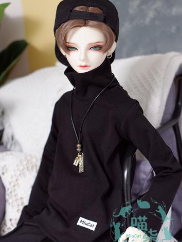 BJD Clothes Boy Black/White High Neck Sweater for SD17 Ball-jointed Doll