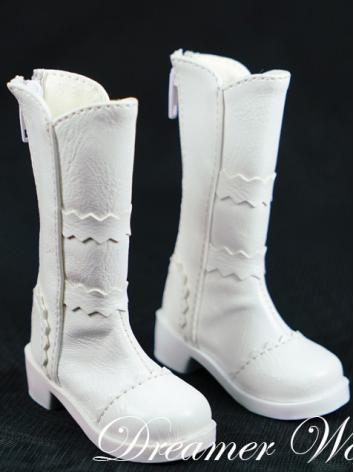 BJD 1/3 1/4 Shoes Boy White/Black Boots for SD/MSD Ball-jointed Doll