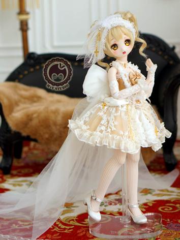 1/4 MSD Clothes Girl Gothic Champagne Dress for MSD/MDD Size Ball-jointed Doll