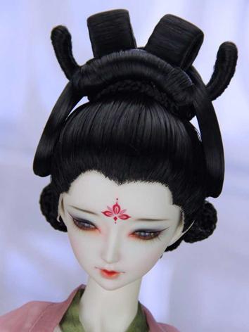 BJD Wig Girl Black Ancient Styled Wig Hair for SD Size Ball-jointed Doll
