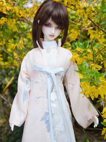 BJD Clothes Girl White&Pink Dress for MSD/SD/DD/65CM Ball-jointed Doll