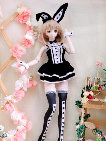 BJD Clothes Black and White Bunny Rabbit Dress for SD/MSD Ball Jointed Doll