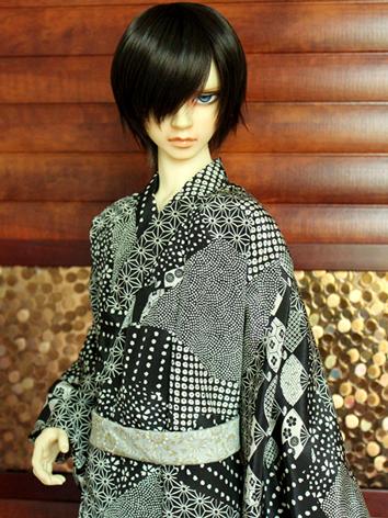 	BJD Clothes Boy Black Yukata Kimino outfit for 70cm/YO-SD/MSD/SD Ball-jointed Doll
