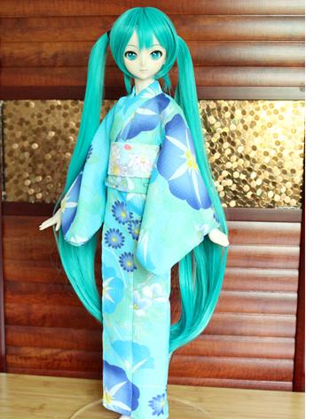 BJD Clothes Girl Red Printed Yukata Kimino Outfit for SD10/MSD size Ball-jointed Doll