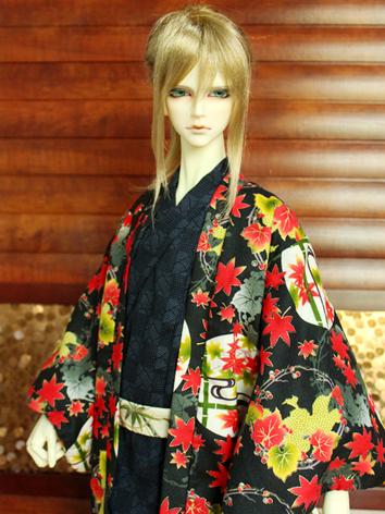BJD Clothes Boy Black Yukata Kimino Outfit for 70cm/SD/MSD size Ball-jointed Doll