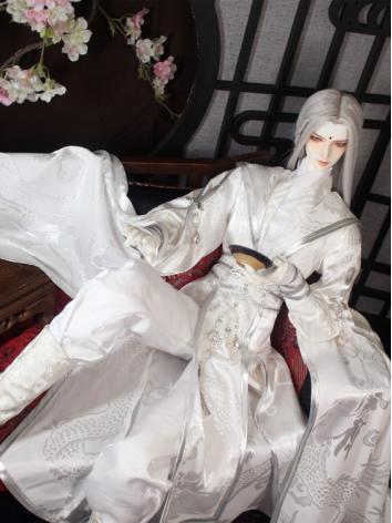 BJD Clothes Boy White Ancient Dress Outfit Set for SD/70cm/75cm Ball-jointed Doll