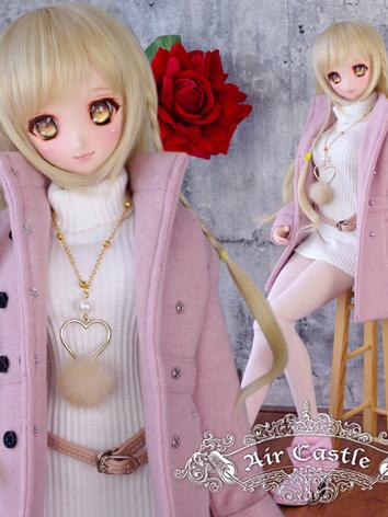 BJD Clothes DD/SD10/SD13 size Girl Pink Coat & White Dress Set Ball-jointed Doll