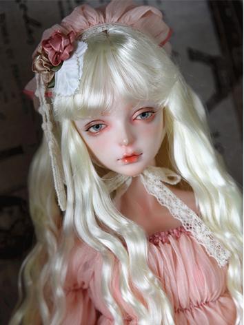 BJD Wig Girl Light Gold/Silver Curly Hair for SD/MSD/YOSD Size Ball-jointed Doll