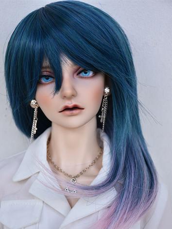 BJD Wig Boy Dark Blue and Blue Hair Wig for YOSD/MSD Size Ball-jointed Doll