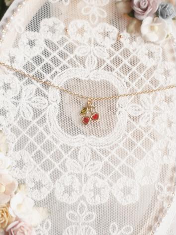BJD Accessaries Decoration Cherry Necklace With Zircon Heart  for SD/MSD/YOSD Ball-jointed doll  