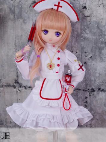 BJD Clothes MSD/MDD Girl White Nurse Dress Set for Ball-jointed Doll