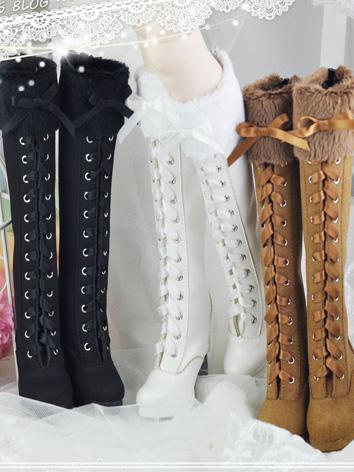 BJD 1/3 Girl/Female White/Black/Brown Boots  High-heel Shoes for SD13/SD16/DD Ball-jointed Doll  