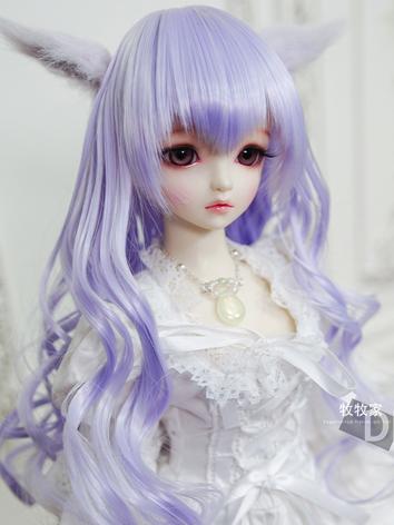 8 10 NEW Doll Wig Long Layered Curly Purple Blue BJD Ball Jointed Size 7 9 
