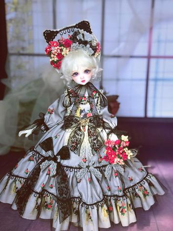 BJD Clothes Girl Black and White Printed Dress for MSD Size Ball-jointed Doll  