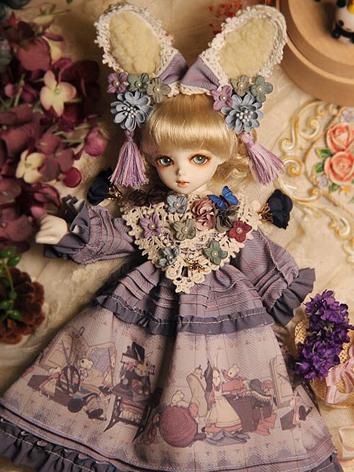 BJD Clothes Girl Purple Dress for YOSD Size Ball-jointed Doll 