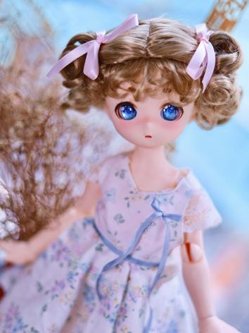 BJD Wig Girl Brown Curly Hair for SD/MDD Size Ball-jointed Doll